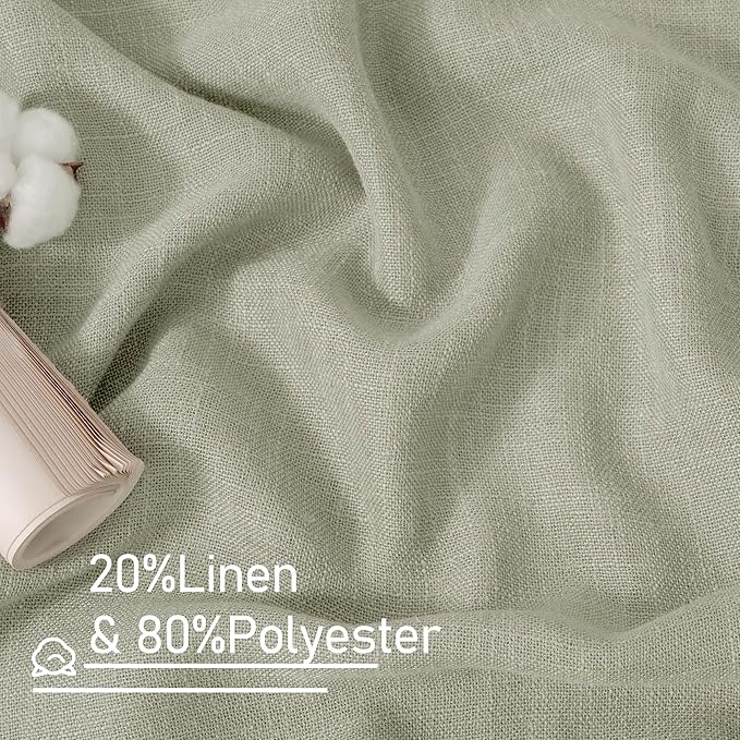 LAMIT Light Filtering Linen Curtains 72 inches Long - Image 2