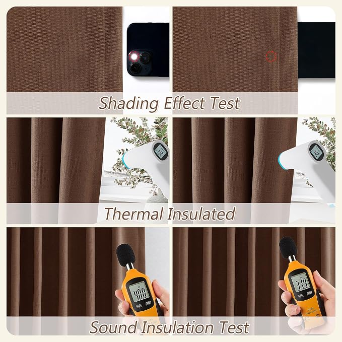 Guken 100% Blackout Curtains 90 Inch Length 2 Panels Set - Image 5