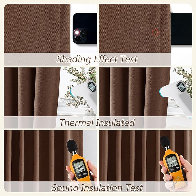 Guken 100% Blackout Curtains 102 Inch Length 2 Panels Set - Image 5
