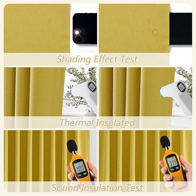 Guken 100% Blackout Curtains 108 Inch Length 2 Panels Set - Image 6