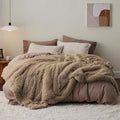 Bedsure GentleSoft Fluffy Brown Blankets Queen Size by BEDSURE
