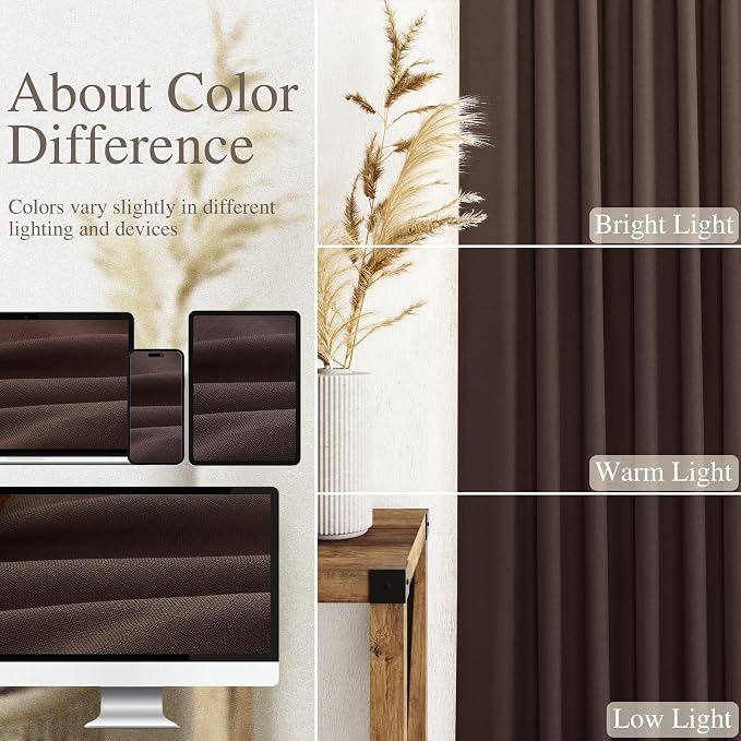 Nanspring Coffee Linen Boho Curtains - Image 4