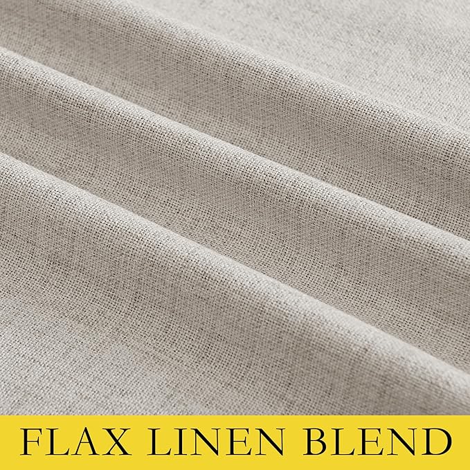 NICETOWN Brich Vintage Open Linen Weave Flax Thermal Curtains, 100% Blackout - Image 8