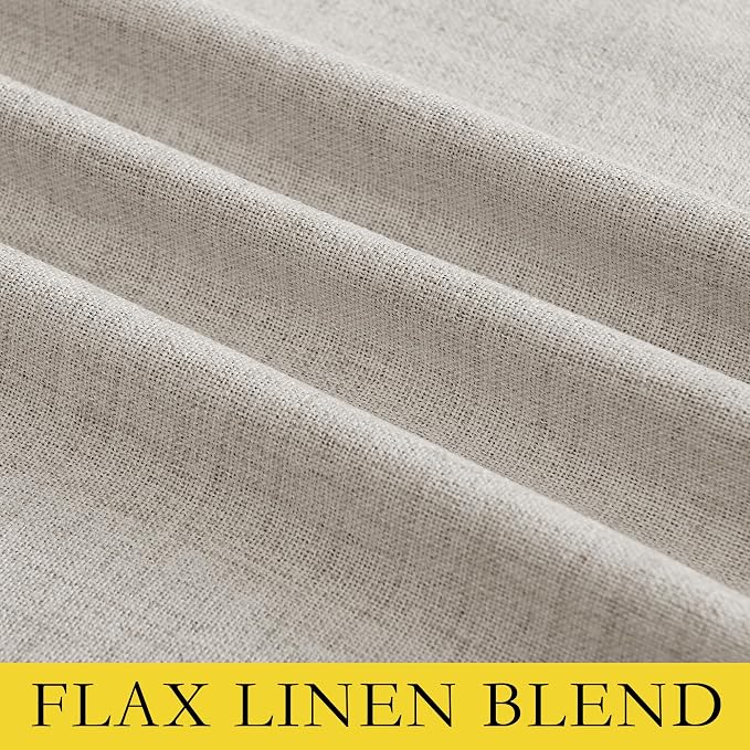 NICETOWN Brich Vintage Open Linen Weave Flax Thermal Curtains, 100% Blackout - Image 8