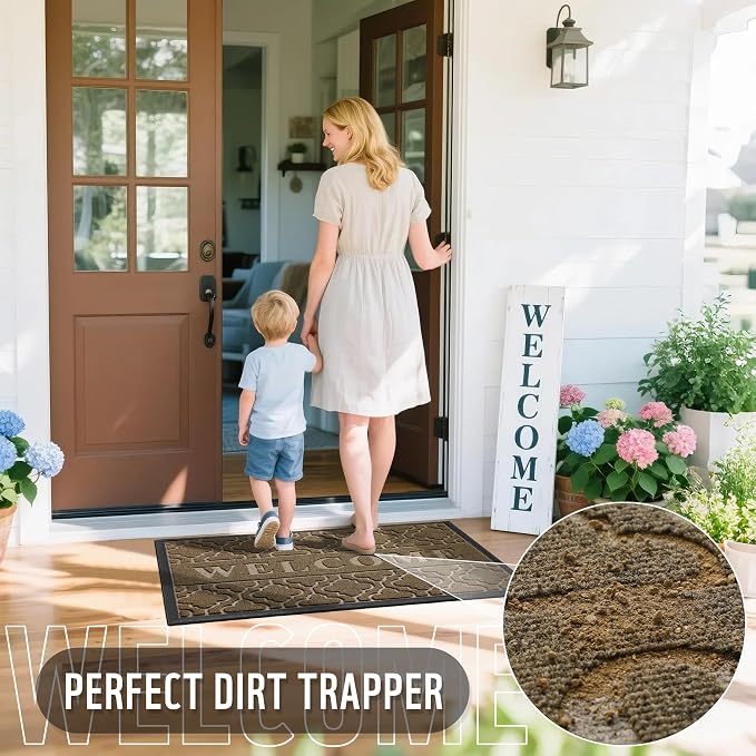 Yimobra Welcome Mat Outdoor Indoor, All-Season Waterproof Front Door Mat - Image 4