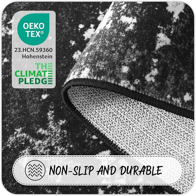 Black Washable Rug 4x6 Entryway Rugs - Image 5
