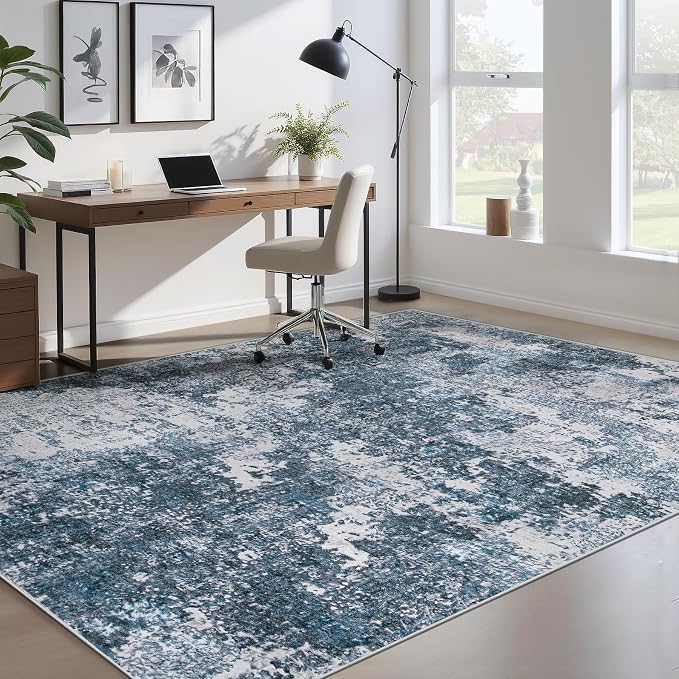 Area Rugs 6x9 for Living Room: Washable Rug Modern Abstract Neutral Soft - Image 7