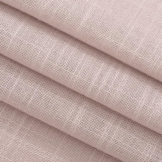 Blush Pink Curtains for Living Room Back Tab Modern Farmhouse Semi Sheer - Image 4