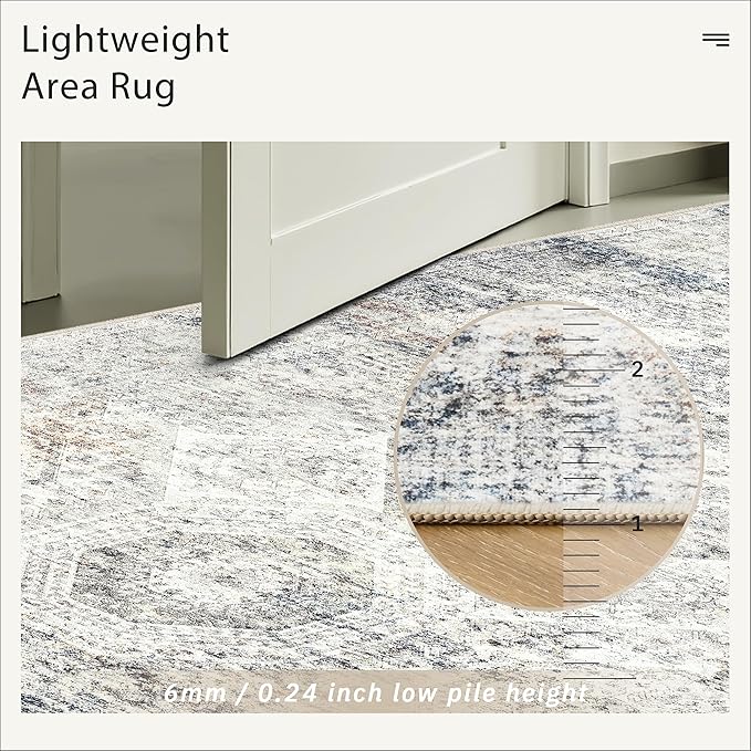 6x9 Area Rug for Living Room Washable 6x9 Non-Slip Modern Rugs for Bedroom - Image 7
