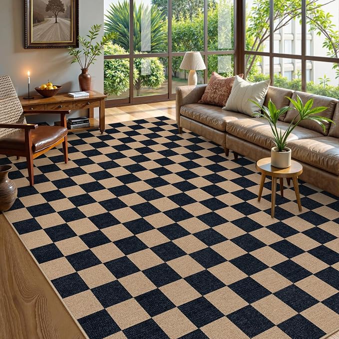 Lahome Colette Checkered Easy Jute Rug, 9x12 Area Rug - Image 2