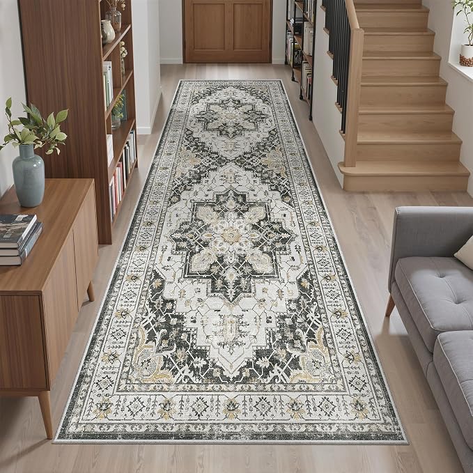 Madane Runner Rug 2'6''x8' Kitchen Runner, Hallway Runner Printed Vintage - Image 7