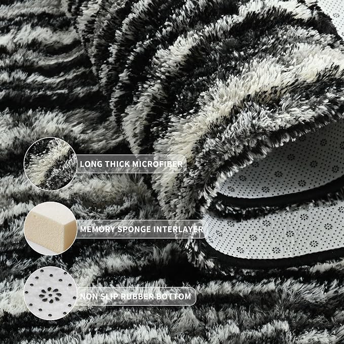 Tepook Soft Fluffy Rugs for Living Room, 5x8 Shaggy Area Rug for Bedroom - Image 5