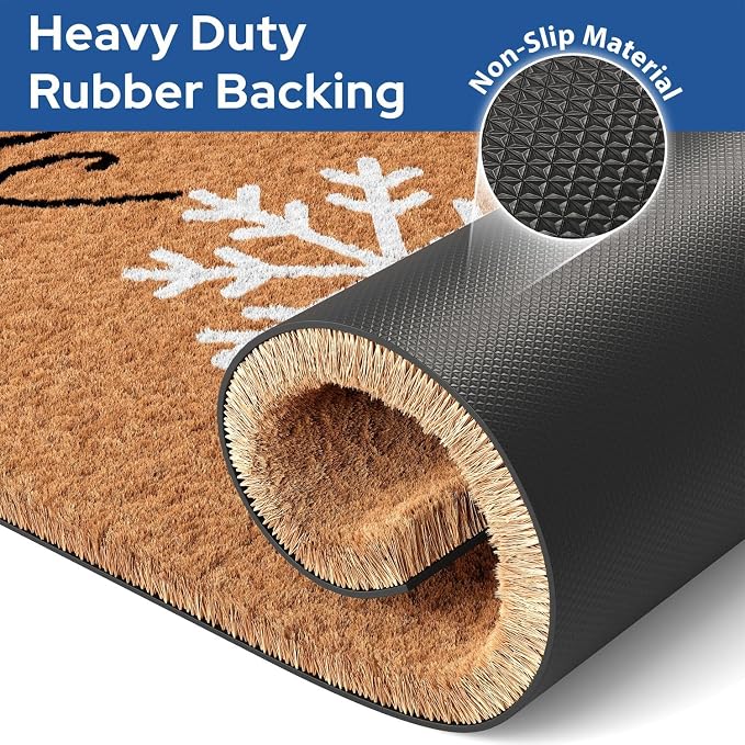 Barnyard Designs Natural Coco Coir Christmas Doormat - Image 6