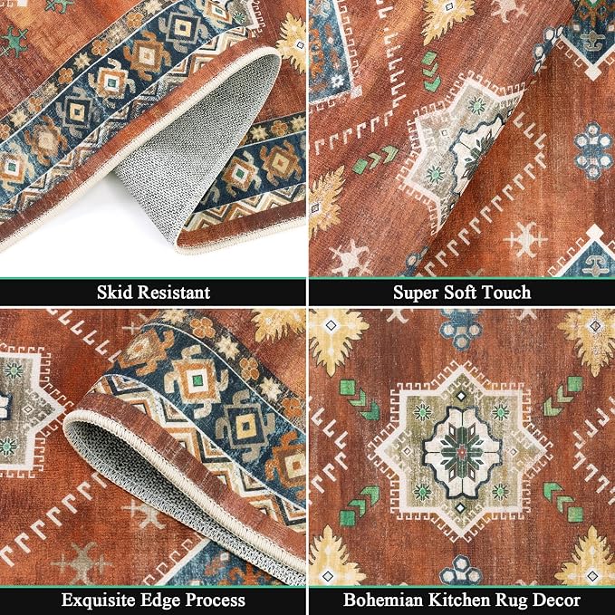 HEBE Boho Kitchen Rug Sets 3 Piece - Image 3