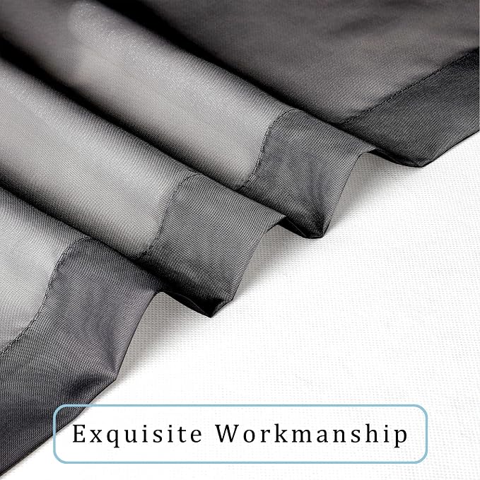 OWENIE Black Sheer Curtains, Sheer Curtains 63 inch Length 2 Panels Set - Image 5