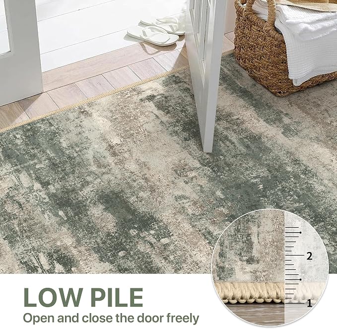 BEIMO Runner Rug for Hallway Kitchen, Soft Modern Abstract Throw Rugs, Low Pile - Image 8