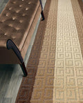 Custom Length Hallway Runner Rug, Slip Resistant, Meander Brown, 26 Inch X 24 by ORFAHOME