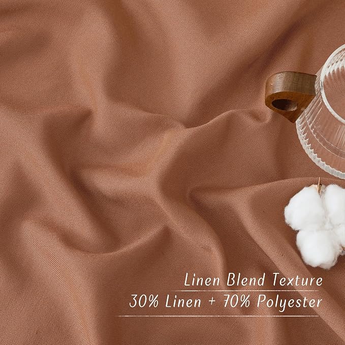 NICETOWN Caramel Short Linen Curtains - Image 6