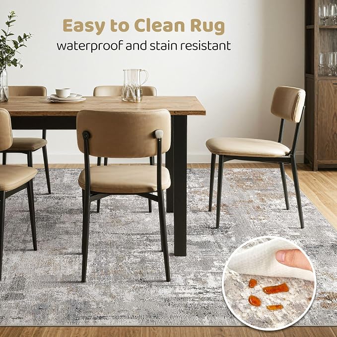LOONGRUG 7x10 Area Rug Washable Large Neutral Modern Living Room Rugs | - Image 6