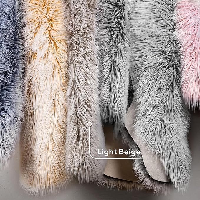 Ashler Faux Fur Rug, Fluffy Shaggy Area Rug Ultra Soft 2 x 3 Feet Sheepskin Fur - Image 6
