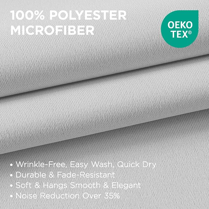 Joydeco White Curtains 90 Inches Long 2 Panels Set, Thermal Insulated Long - Image 3