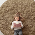 OLANLY Taupe Round Rugs for Bedroom by OLANLY