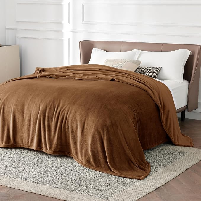 Bedsure GentleSoft Fleece Bed Blankets Full Size Orange - Image 2