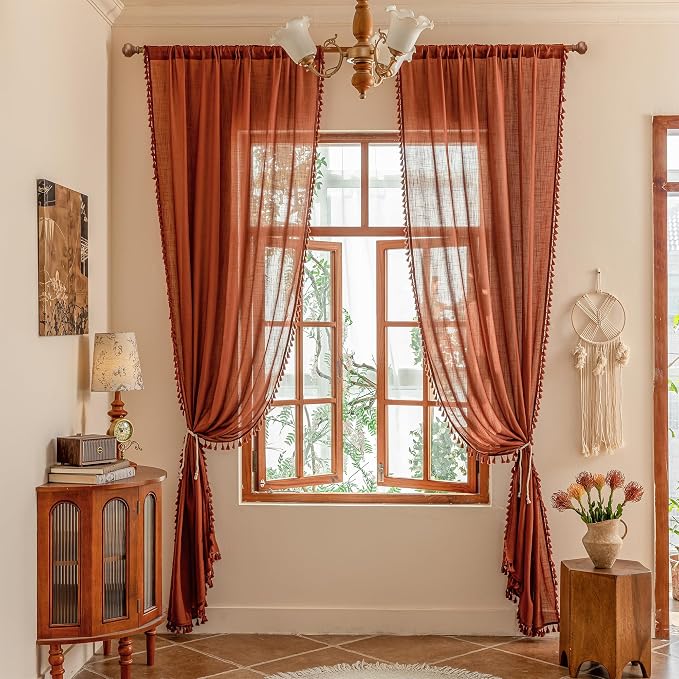 MYSKY HOME Bohemian Farmhouse Ceiling Curtains - Image 8
