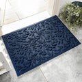 Blue Leaves Outdoor Indoor Entrance Doormats, Absorbent Durable Heavy Duty by VivaNest