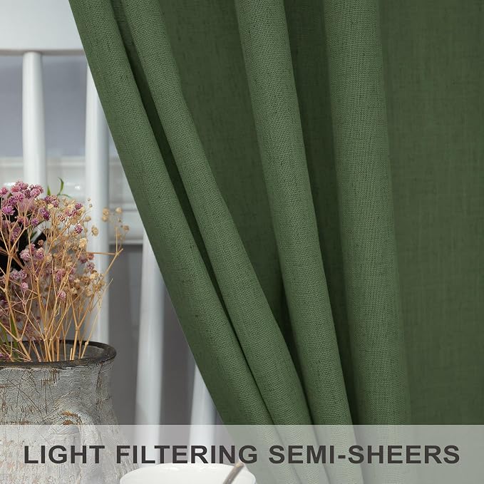 Christmas Olive Green Curtains 108 Inches Long - Image 3