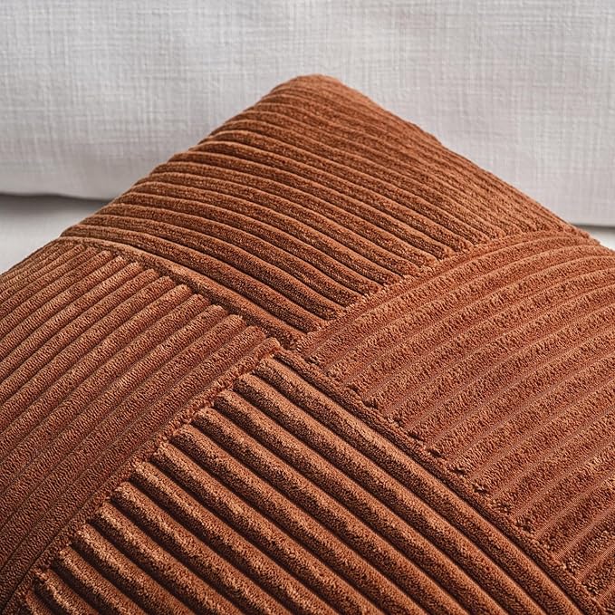 Fancy Homi 2 Packs Rust Lumbar Decorative Throw Pillow Covers 14x24 Inch - Image 3