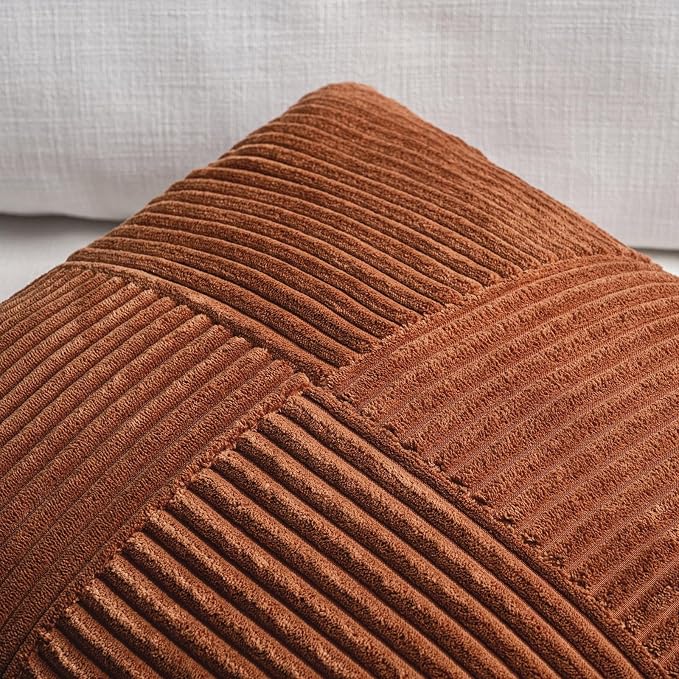 Fancy Homi 2 Packs Rust Lumbar Decorative Throw Pillow Covers 20x28 Inch - Image 3