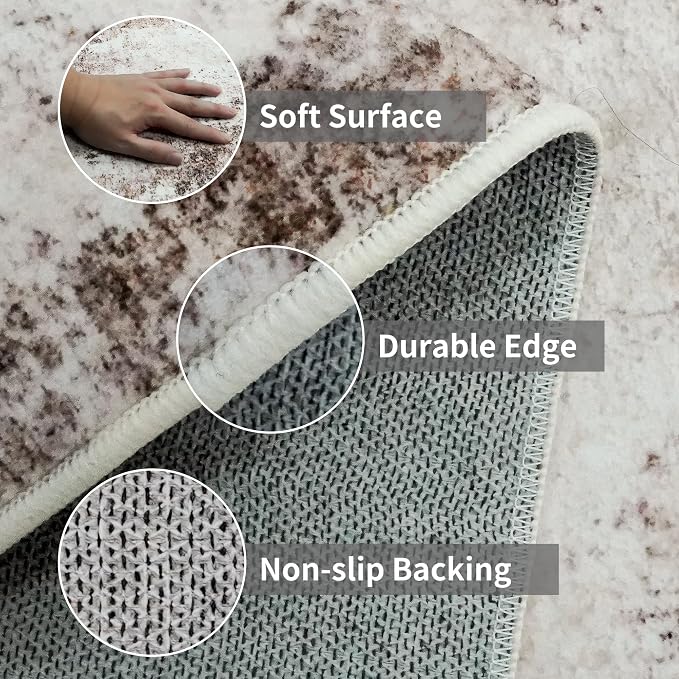 3x12 Washable Hallway Runner Rug: Non Slip Carpet Runners Easy-to-Clean - Image 5