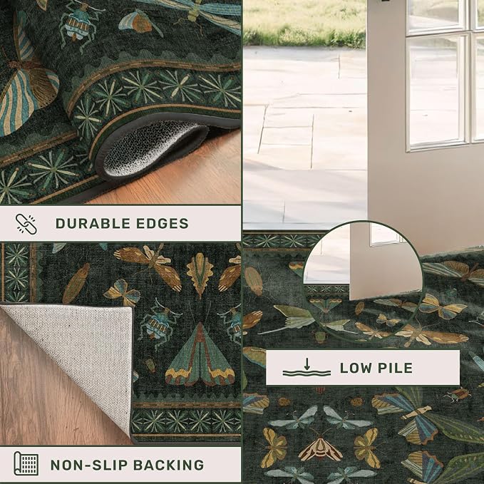 Dark Green 2'6"x10' Long Runner Rugs - Image 5