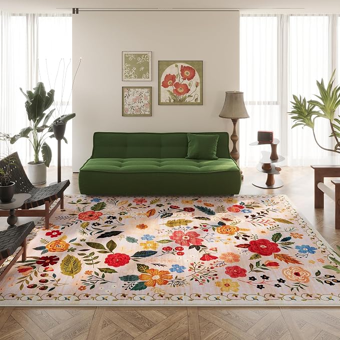 Rugcomf Area Rugs 8x10 Rug for Living Room Clearance Washable Boho Area Rug Non - Image 8