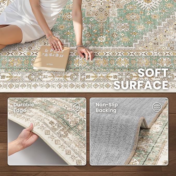 zesthome 9x12 Area Rugs, Stain Resistant Washable Rug, Ultra-Thin Rugs - Image 6