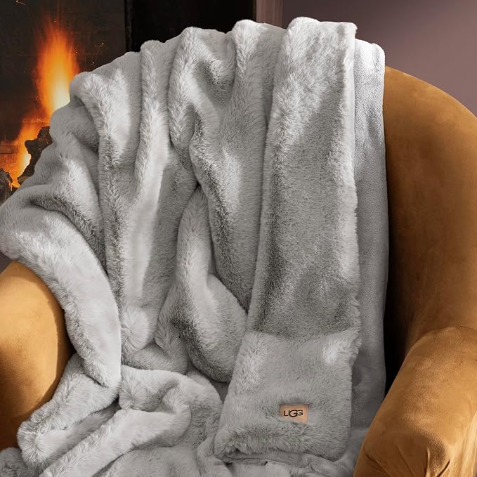 UGG Euphoria Faux Fur Throw Blanket, Oversized Warm Throw - Image 5