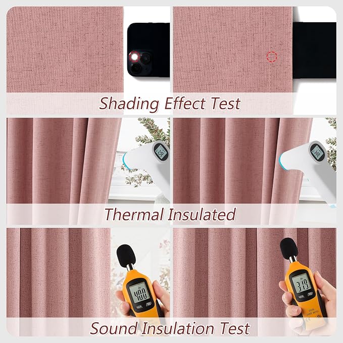 Guken 100% Blackout Curtains 102 Inch Length 2 Panels Set - Image 5