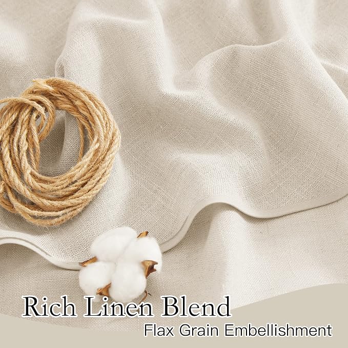 RYB HOME Kitchen Curtains, 30 inches Long Linen Rod Pocket Semi Sheer Cuartins - Image 4