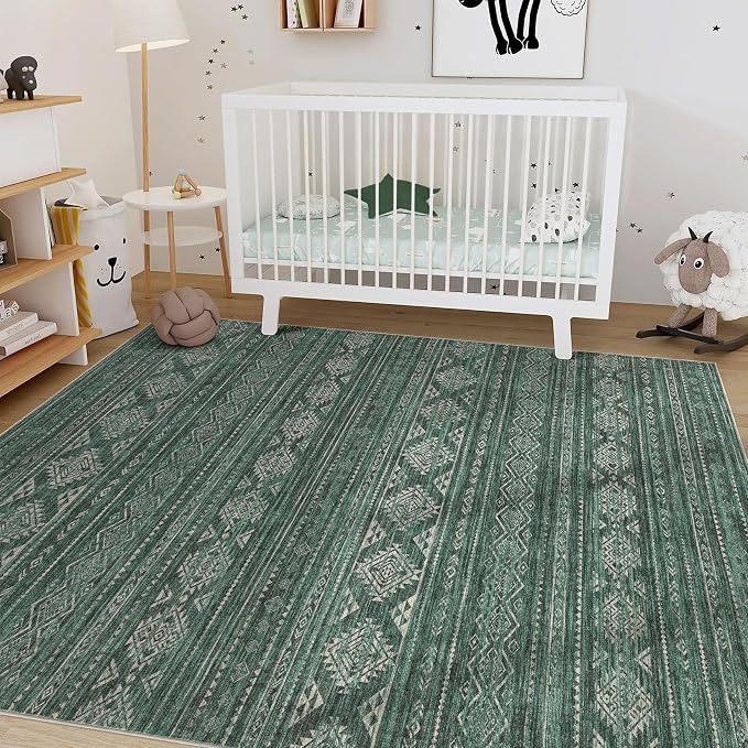 Nakagishi Area Rugs 9x12 Living Room: Washable Boho Large Neutral Modern Soft - Image 7