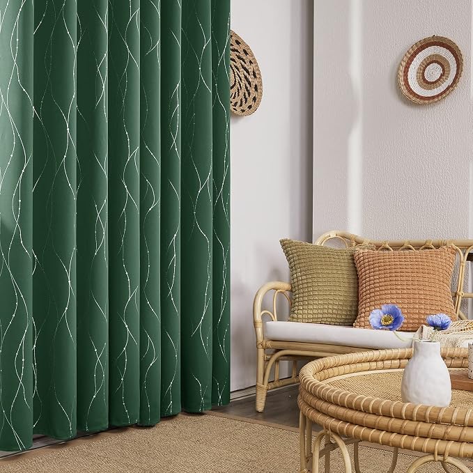 Deconovo Green Curtains, Christmas Blackout Drapes, Thermal Insulated - Image 7
