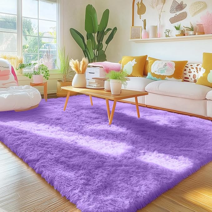 OLANLY Area Rugs for Living Room Bedroom, Machine Washable 4x5.9 ft Soft Fluffy - Image 3