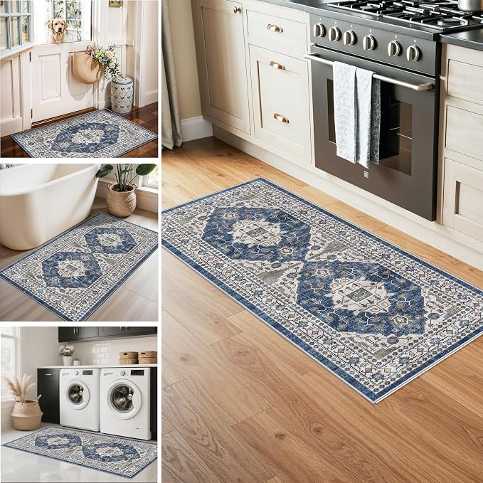 3 Pieces Kitchen Rug Sets: Farmhouse Washable Non-Slip Floor Mat - Image 6
