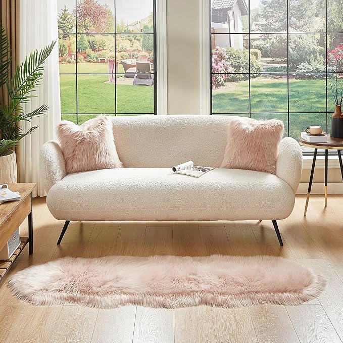 AMTOVO Faux Sheepskin Rug, 2 x 6 ft Faux Fur Rug - Image 7