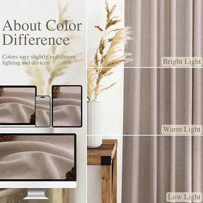 Oatmeal Linen Curtains 84 Inches Long - Image 4
