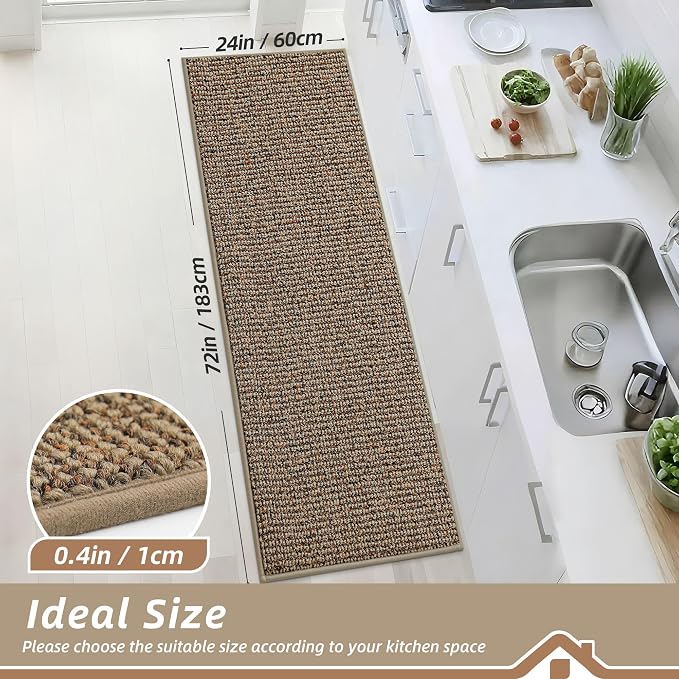 BEQHAUSE Kitchen Runner Rugs 24"x72", Non-Slip Kitchen Mats - Image 2