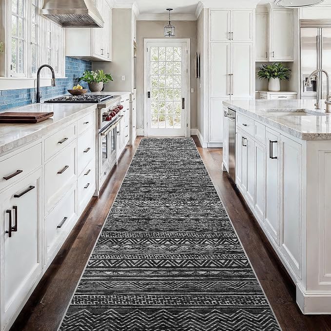 3x18 Washable Kitchen Runner Rug: Modern Moroccan Runners - Image 2