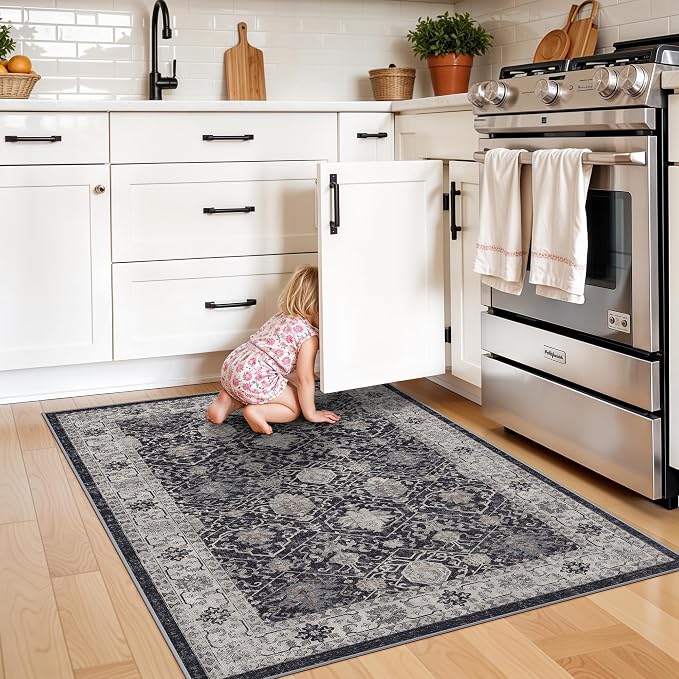 Washable 3x4 Entryway Area Rugs: Ultra Soft Low Pile Carpet - Image 8