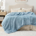 Bedsure GentleSoft Fluffy Light Blue Blankets Queen Size by BEDSURE
