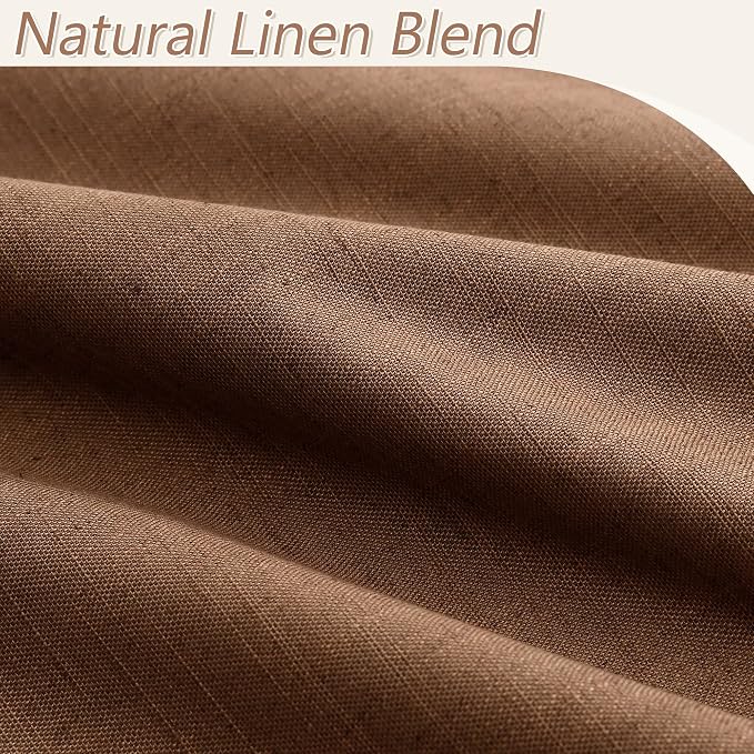 Guken 100% Blackout Linen Curtains 108 Inch Length 2 Panels Set - Image 3